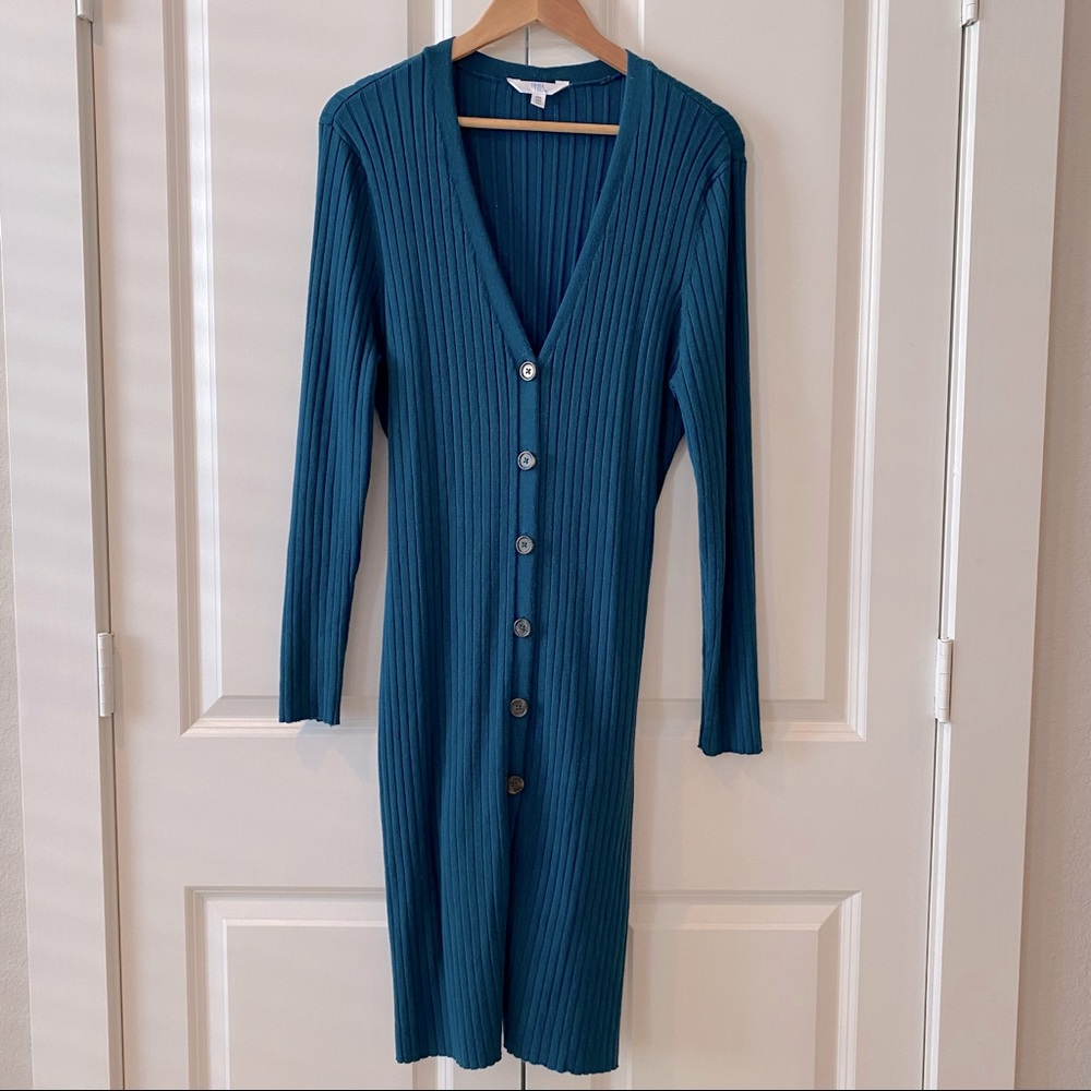 Dark Teal Sweater Dress/Cardigan